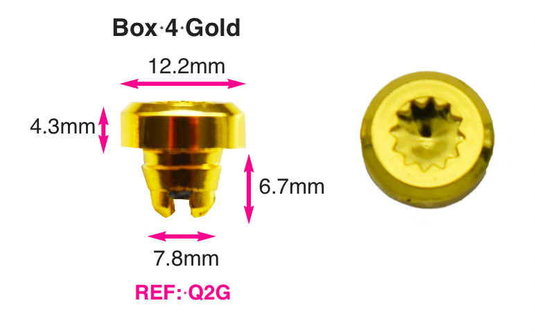250 x Gold Plastic Wheels Rivet Nuts fake rim bolts Ref Q2G Box 4