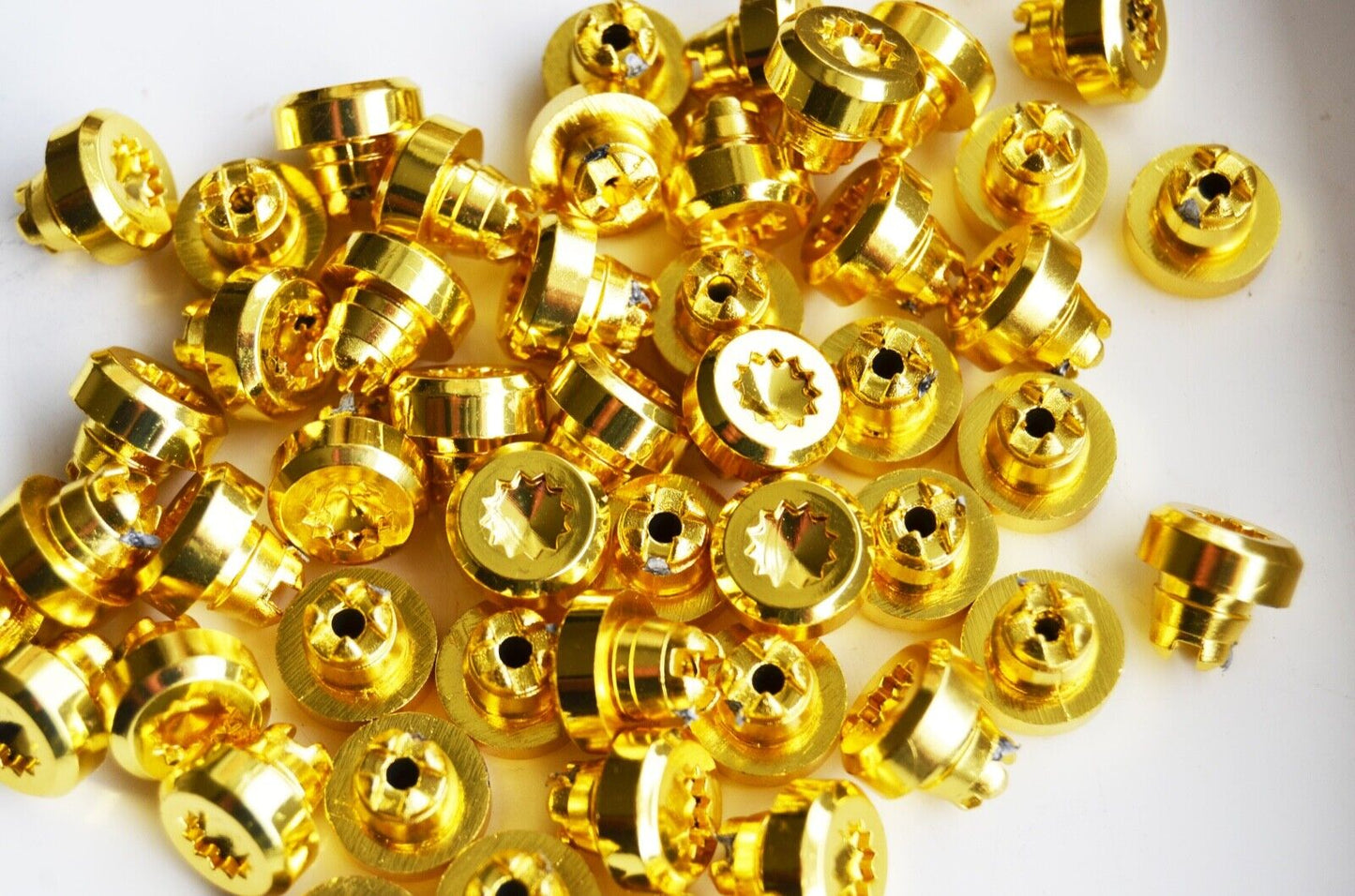 250 x Gold Plastic Wheels Rivet Nuts fake rim bolts Ref Q2G Box 4