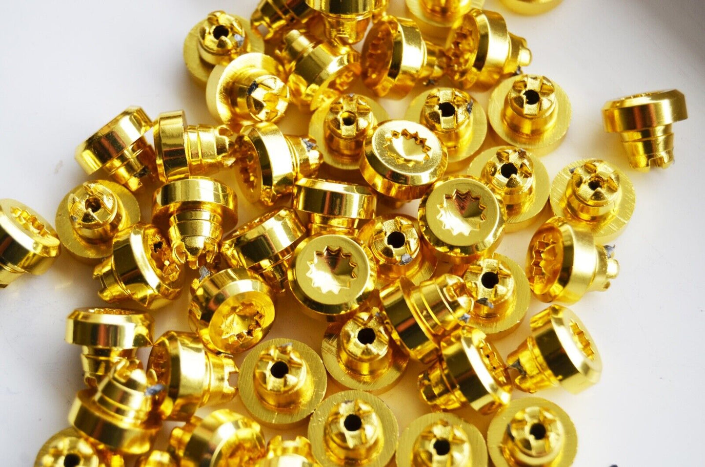 250 x Gold Plastic Wheels Rivet Nuts fake rim bolts Ref Q2G Box 4