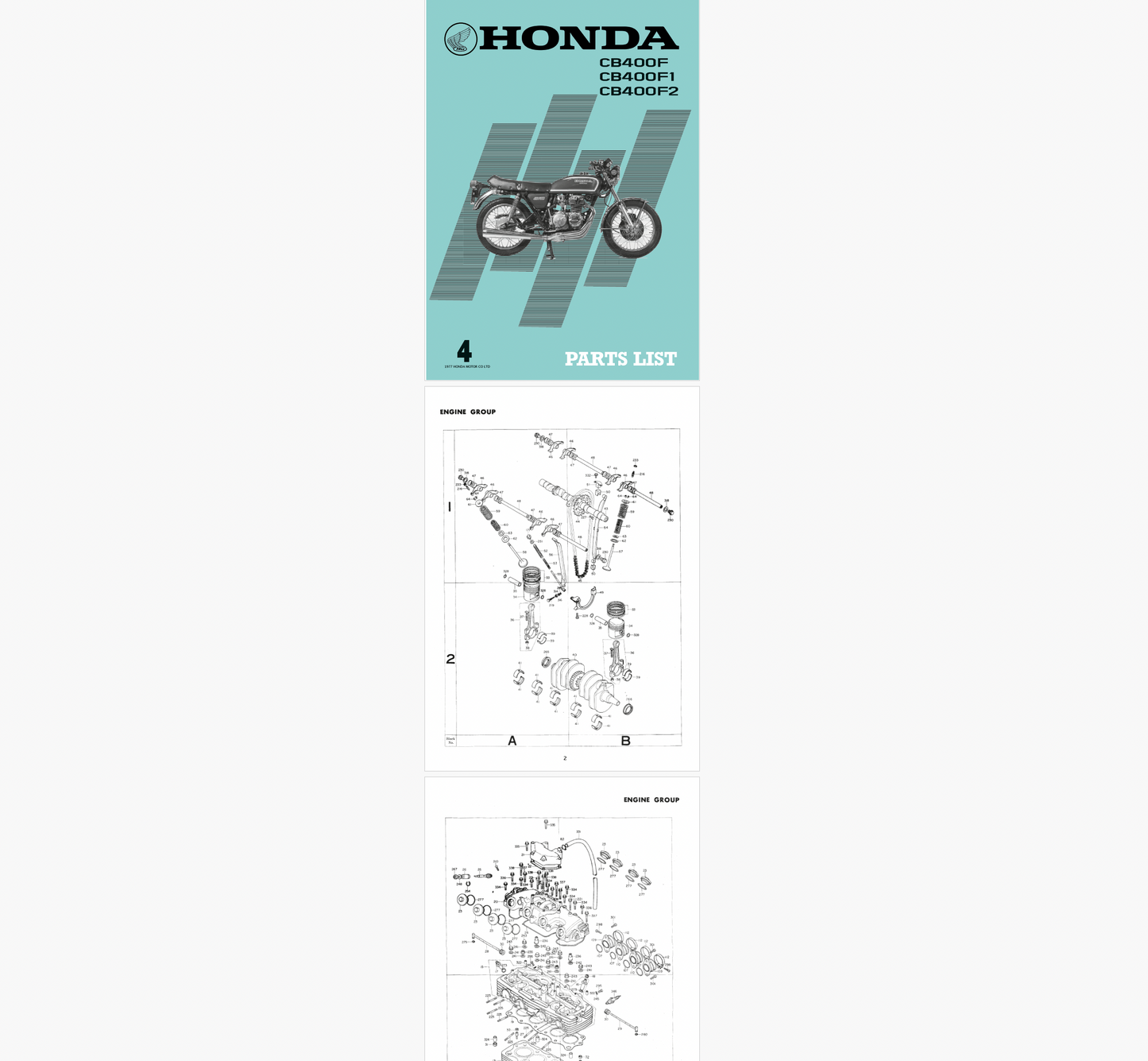 DOWNLOAD CB400F and CB350F PARTS MANUAL 36 page PDF. 400/4