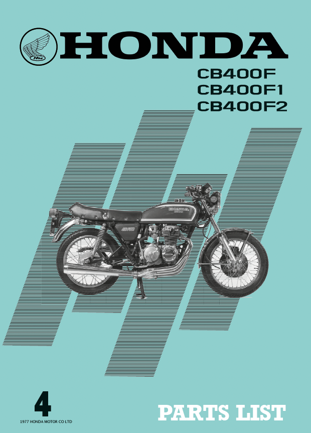 DOWNLOAD CB400F and CB350F PARTS MANUAL 36 page PDF. 400/4