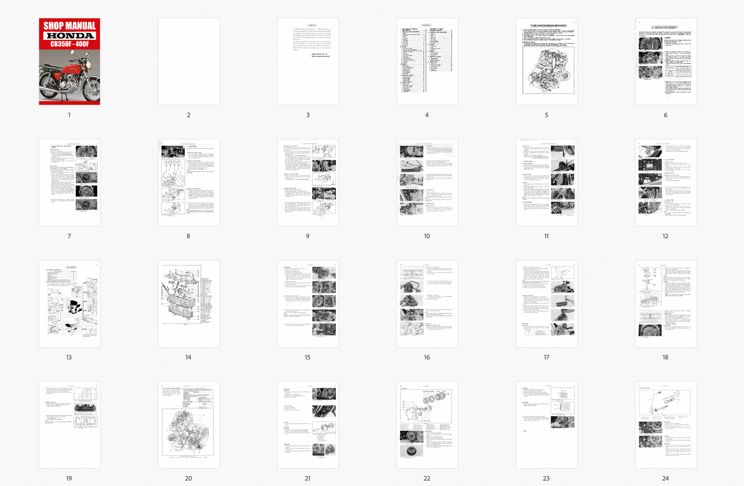 Honda CB400F CB350f Shop Workshop Manual Download 1976-79 400/4