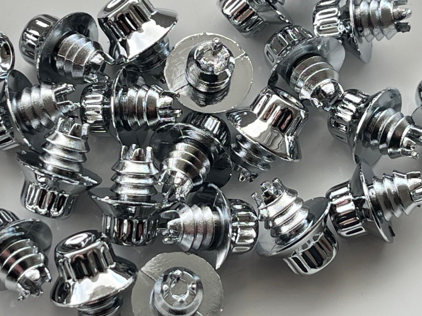 D010C Chrome Plastic Rim Edge Wheel Rivets Nuts Replacement studs QTY 150