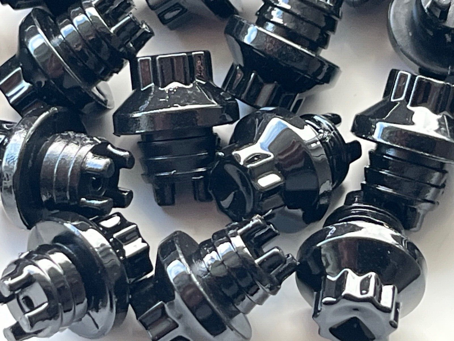 D014B Black Plastic Rim Edge Wheel Rivets Nuts Replacement studs Ref 14 QTY 25