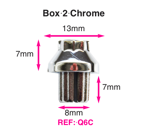 100 x Chrome Plastic Wheels Rivet Nuts fake rim bolts Ref Q6C Box 2