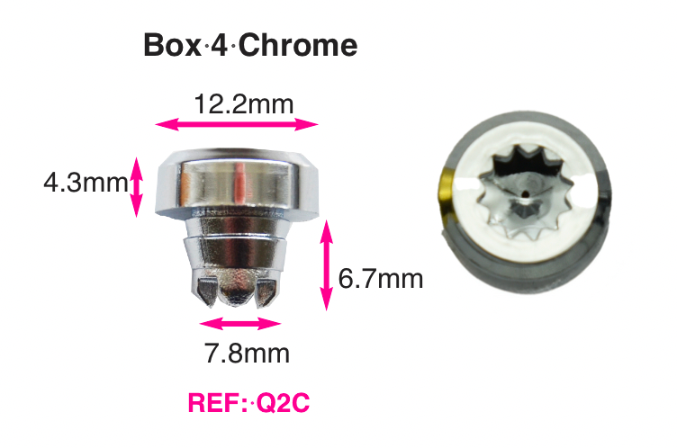 25 x Chrome Plastic Wheels Rivet Nuts fake rim bolts Ref Q2C Box 4