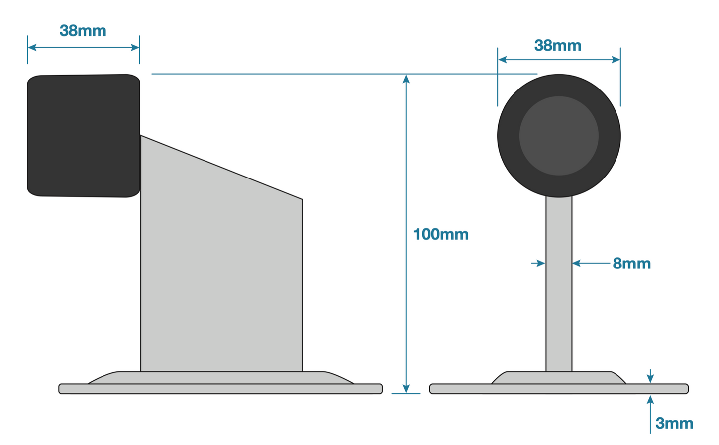 BOLT DOWN DOOR GATE STOP, GARAGE OR ELECTRIC GATES ZINC PLATED 80 x 100mm