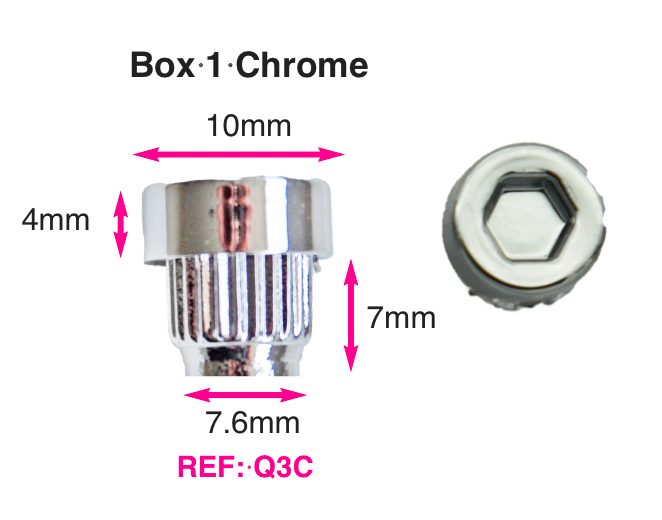 25 x Chrome Plastic Wheels Rivet Nuts fake rim bolts Ref Q3C Box 1