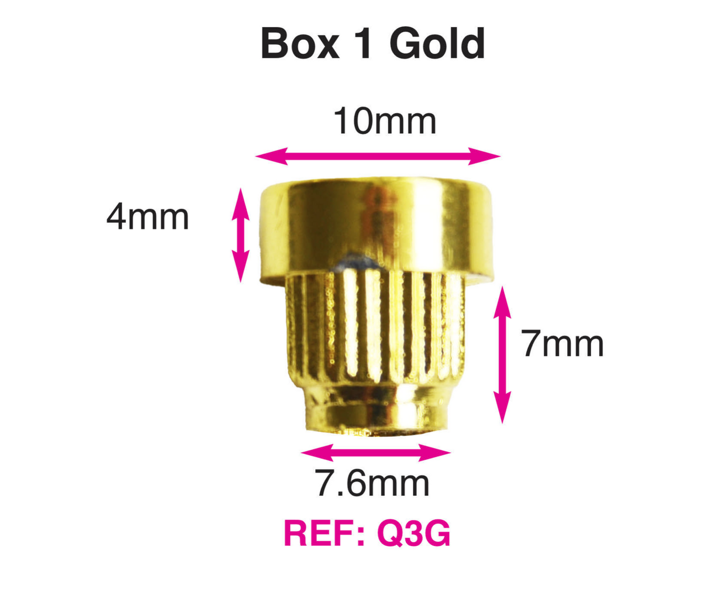 100 x Gold Plastic Wheels Rivet Nuts fake rim bolts Ref Q3G Box 1