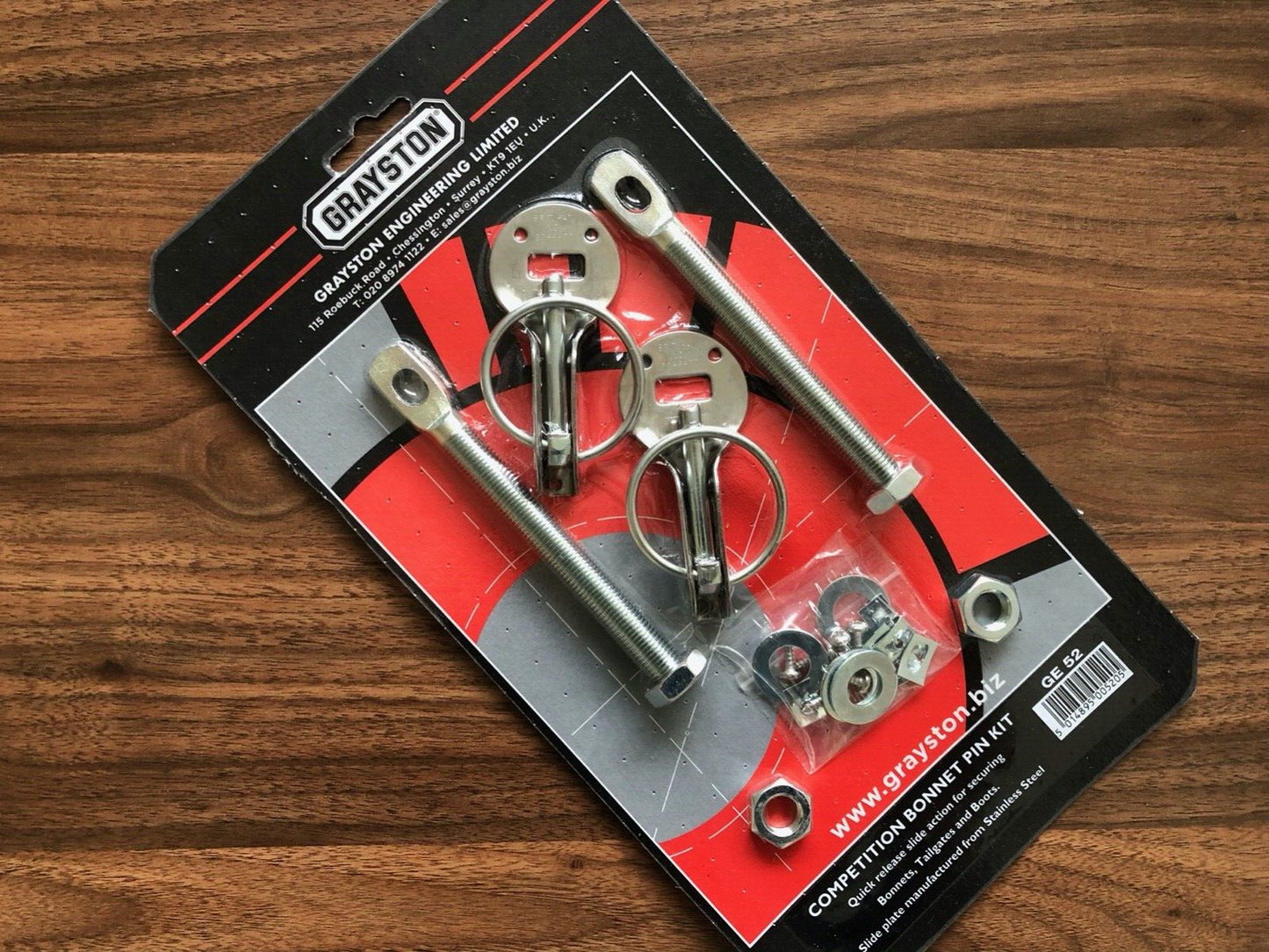 FREE STEP DRILL - Grayston Stainless Plates Competition Bonnet Pins GE52