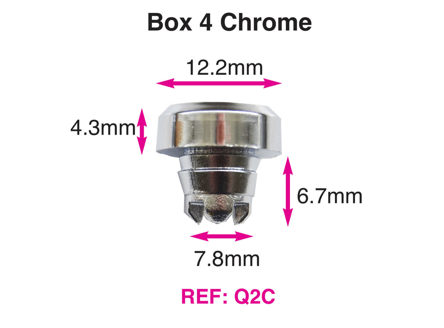 25 x Chrome Plastic Wheels Rivet Nuts fake rim bolts Ref Q2C Box 4