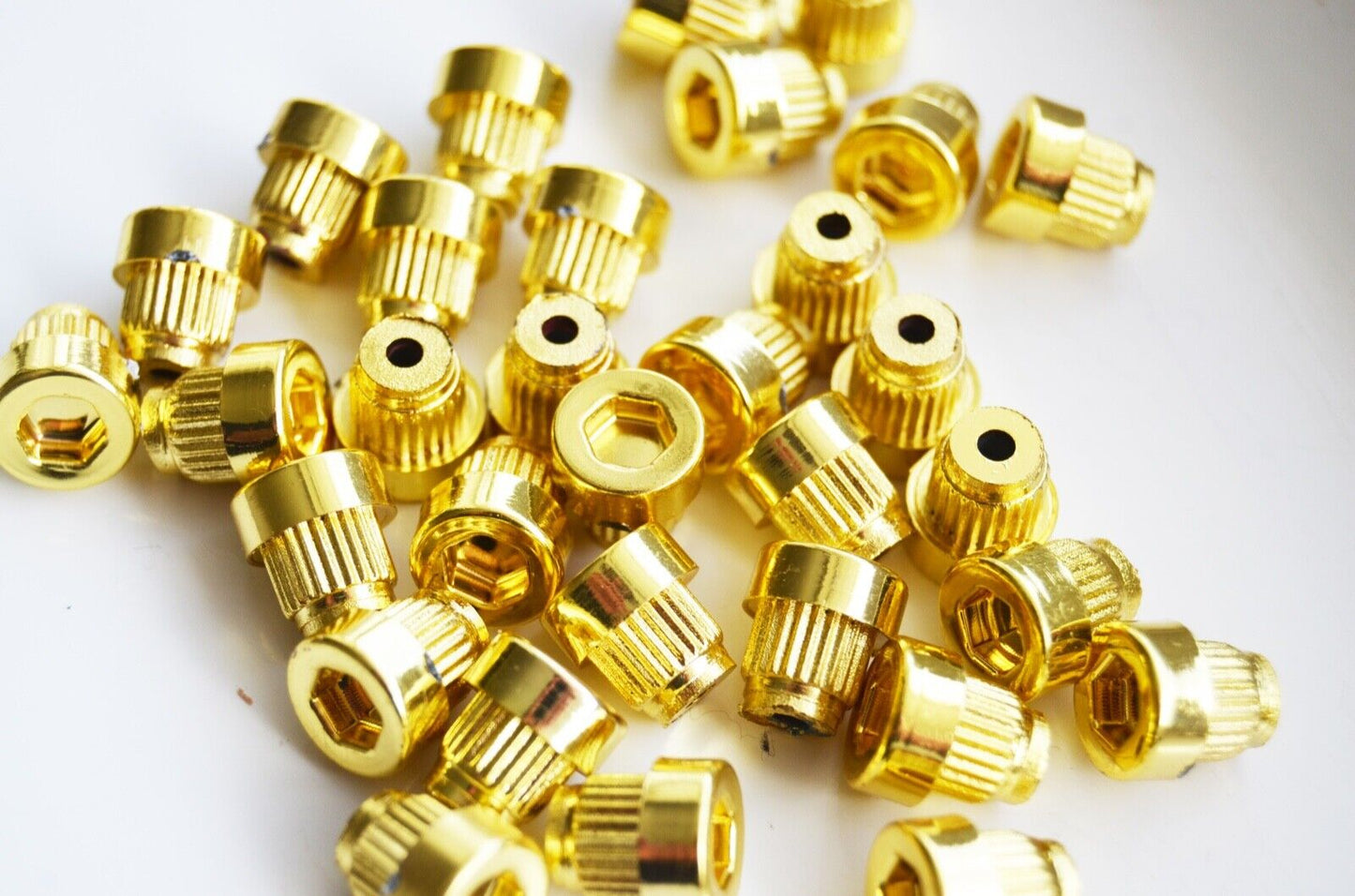 250 x Gold Plastic Wheels Hex Rivet Nuts  fake rim bolts Ref Q3G Box 1