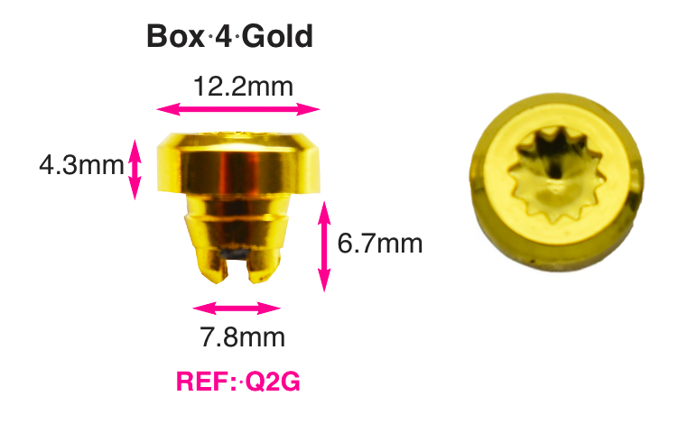 250 x Gold Plastic Wheels Rivet Nuts  fake rim bolts Ref Q2G Box 4