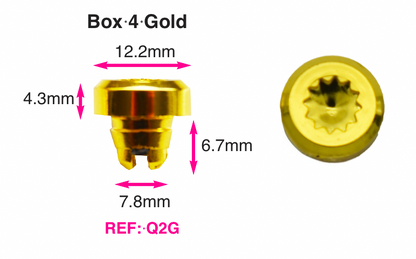 250 x Gold Plastic Wheels Rivet Nuts  fake rim bolts Ref Q2G Box 4