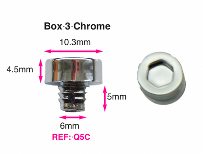 250 x Chrome Plastic Wheels Rivet Nuts  fake rim bolts Ref Q5C Box 3