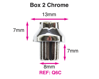 250 Chrome Plastic Wheels Rivet Nuts  fake rim bolts Ref Q6C Box 2