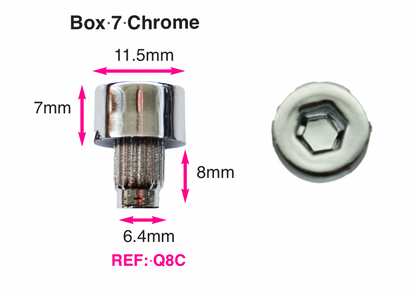 250 x Chrome Plastic Wheels Rivet Nuts  fake rim bolts Ref Q8C Box 7