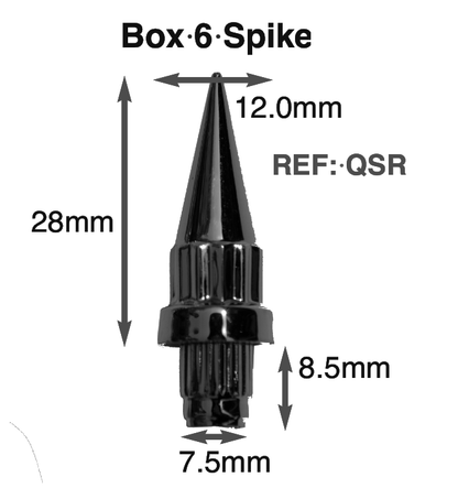 Black Plastic Wheels Spike Rivet Nuts  fake rim bolts Ref QSR Box 6 QTY:100