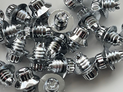 D010C Chrome Plastic Rim Edge Wheel Rivets Nuts Replacement studs QTY 150