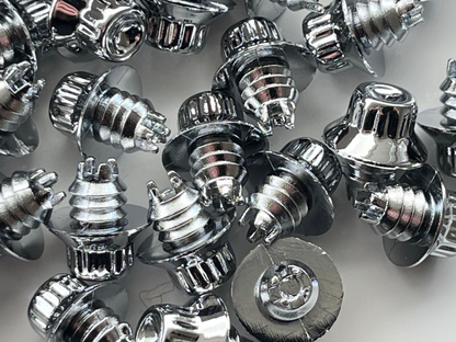 D010C Chrome Plastic Rim Edge Wheel Rivets Nuts Replacement studs QTY 150