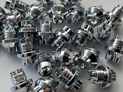 D014C Chrome Plastic Rim Edge Wheel Rivets Nuts Replacement studs Ref 14 QTY 25