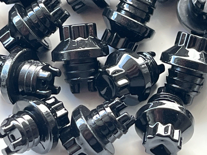 D014B Black Plastic Rim Edge Wheel Rivets Nuts Replacement studs Ref 14 QTY 25