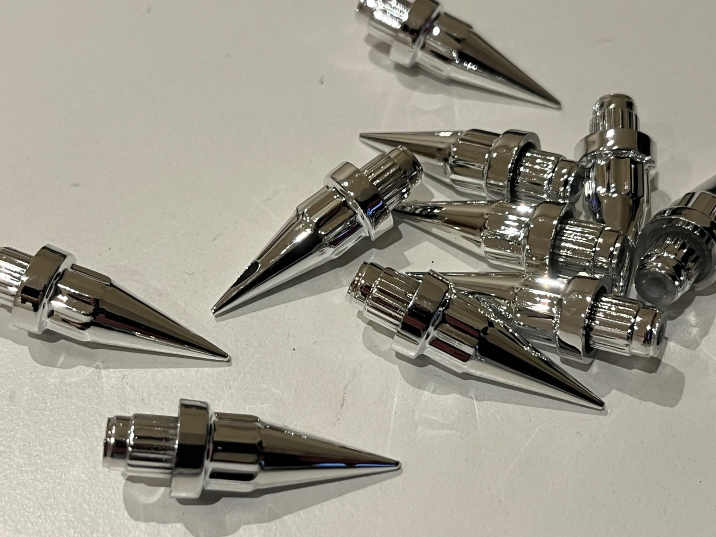 Chrome Plastic Wheels Spike Rivet Nuts  fake rim bolts Ref QSRC Box 6