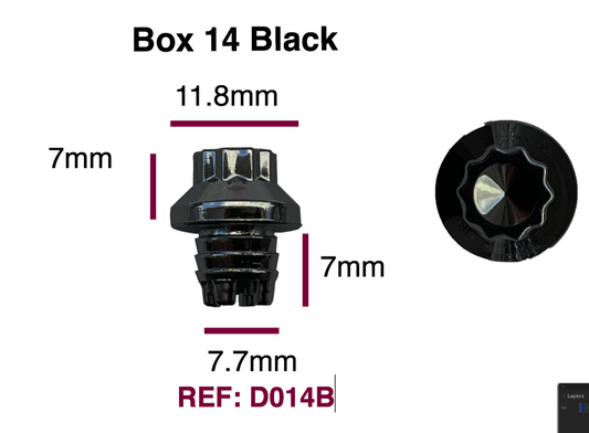 D014B Black Plastic Rim Edge Wheel Rivets Nuts Replacement studs Ref 14 QTY 100