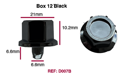 D007B Black Plastic Rim Edge Wheel Rivets Nuts Replacement studs QTY 100