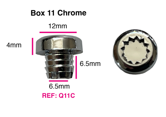 25 x Chrome Plastic Wheels Rivet Nuts fake rim bolts Ref Q11C Box 11