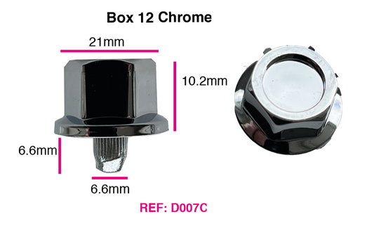 D007C Chrome Plastic Rim Edge Wheel Rivets Nuts Replacement studs QTY 100