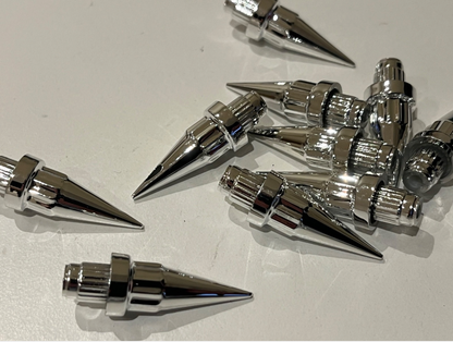 Chrome Plastic Wheels Spike Rivet Nuts  fake rim bolts Ref QSRC Box 6