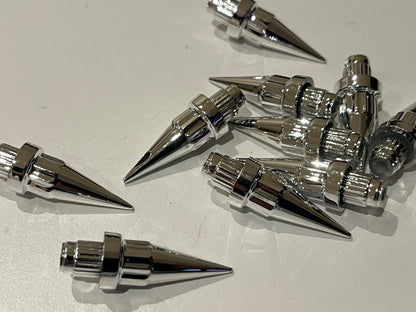 25 x Chrome Plastic Wheels Spike Rivet Nuts  fake rim bolts Ref QSRC Box 6