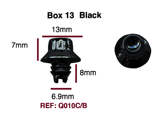 D010B Black Plastic Rim Edge Wheel Rivets Nuts Replacement studs QTY 100