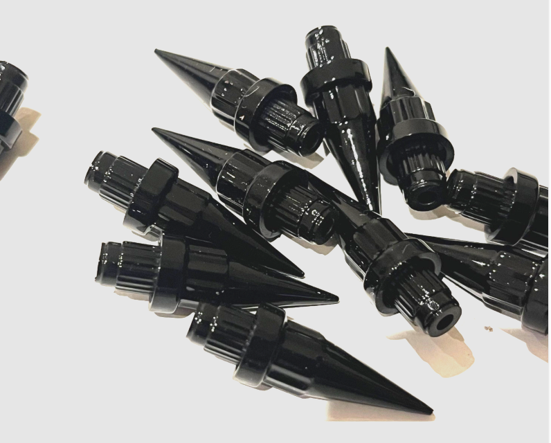 Black Plastic Wheels Spike Rivet Nuts  fake rim bolts Ref QSR Box 6 QTY:100