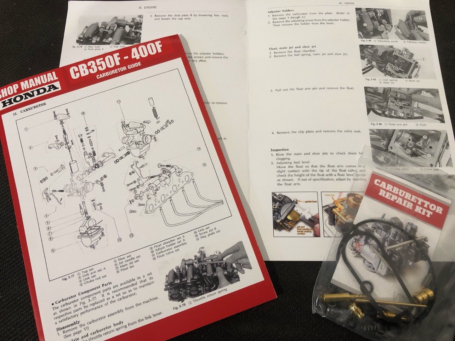 Honda CB400f four Carb Repair Kit carb carburetor kit - PLUS INSTRUCTIONS