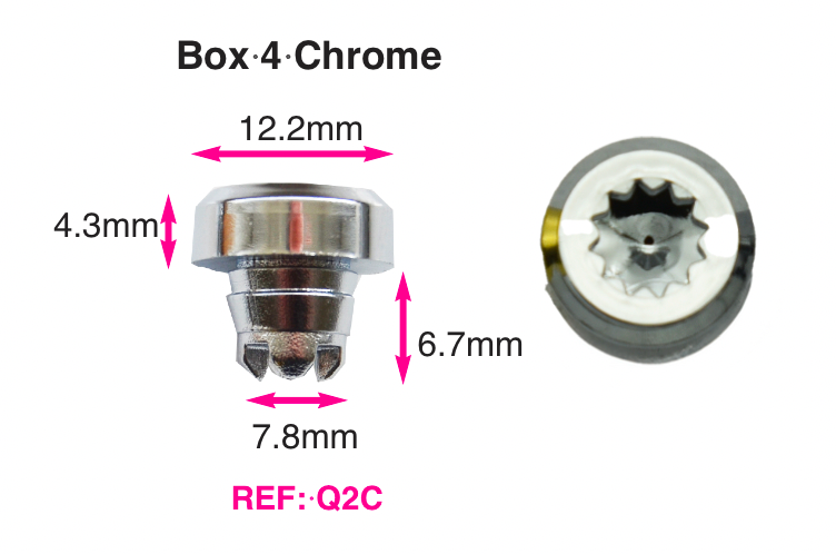 100 x Chrome Plastic Wheels Rivet Nuts  fake rim bolts Ref Q2C Box 4