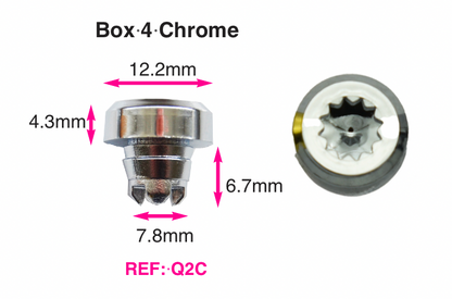 100 x Chrome Plastic Wheels Rivet Nuts  fake rim bolts Ref Q2C Box 4