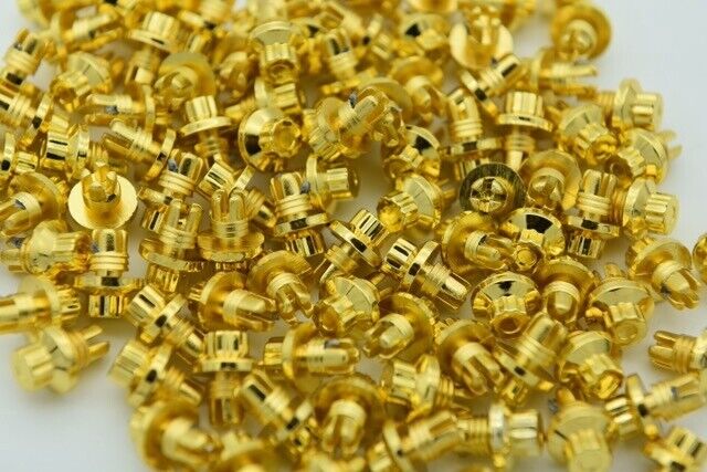 200 x Gold Plastic Wheels Rivets Nuts  Replacement fake rim bolts +  FREE TOOL