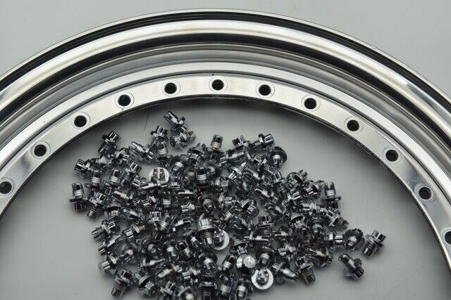 200 x Chrome Plastic Wheels Rivets Nuts  Replacement fake rim bolts +  FREE TOOL