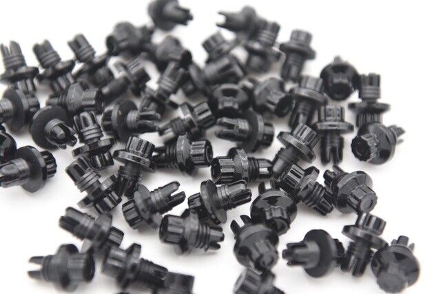 500 x Gloss Black Plastic Wheels Rivets Nuts for fake rim bolts + FREE TOOL