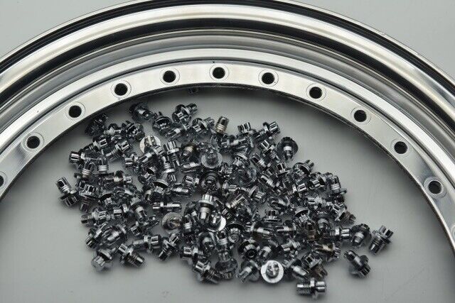 100 x Chrome  Plastic Wheels Rivets Nuts  for fake rim bolts +  FREE TOOL