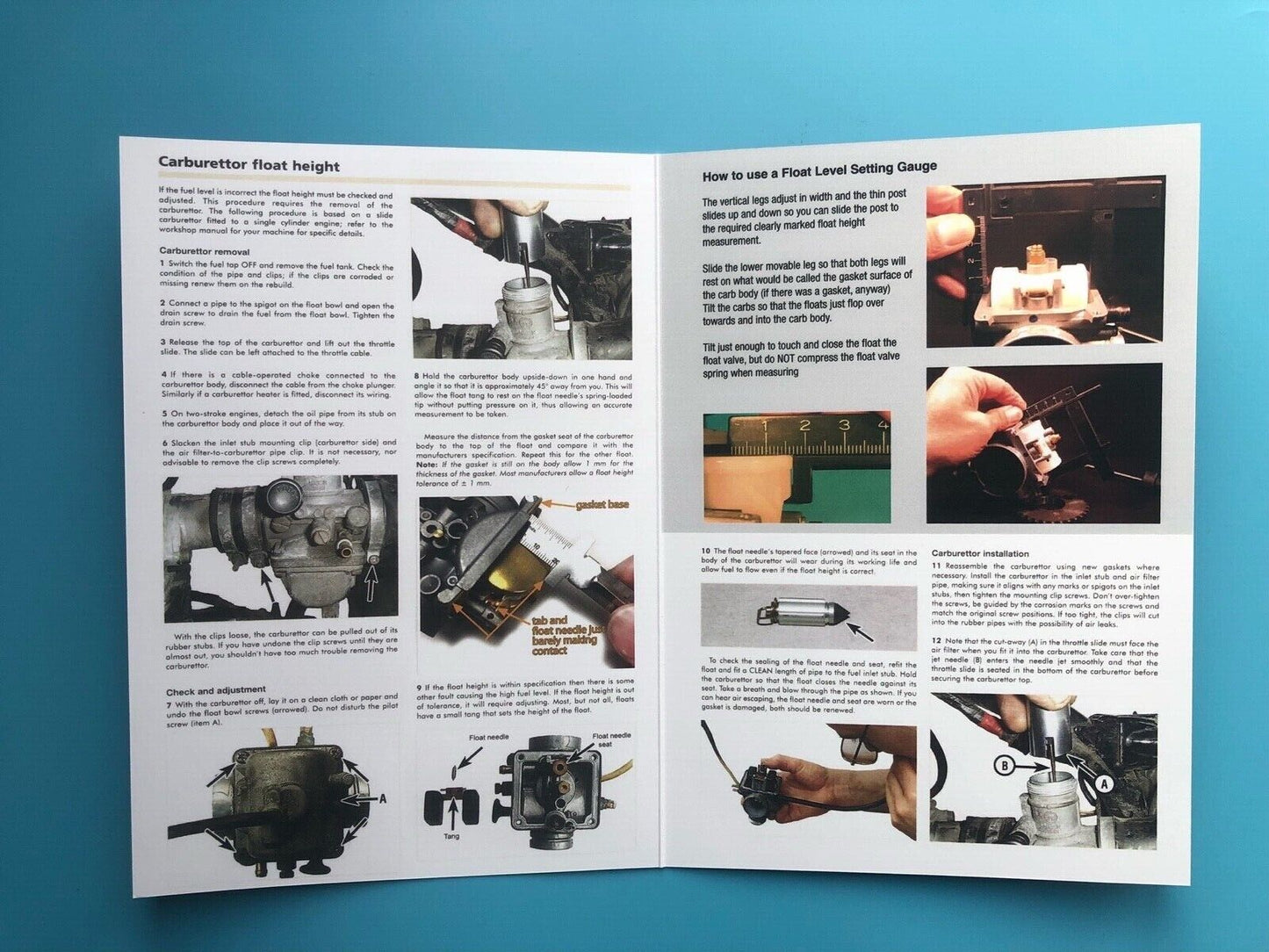 Lawnmower and small Carburettor Float Measuring Gauge and Instructions