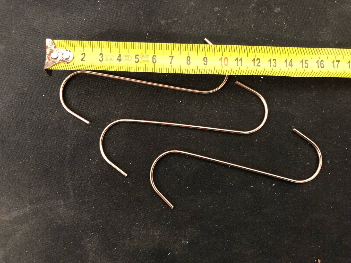 200 POWDER COATING S-HOOKS FOR THE HOME USER - 100 x 2mm Thick Copper Coated