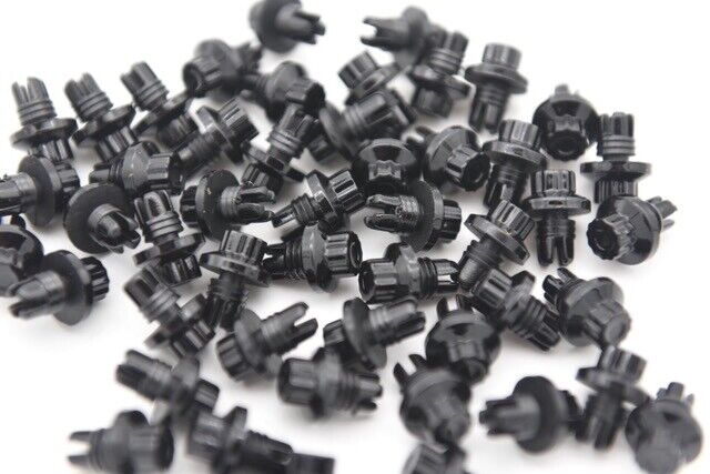 120 x Gloss Black Plastic Wheels Rivets Nuts  fake rim bolts + FREE TOOL