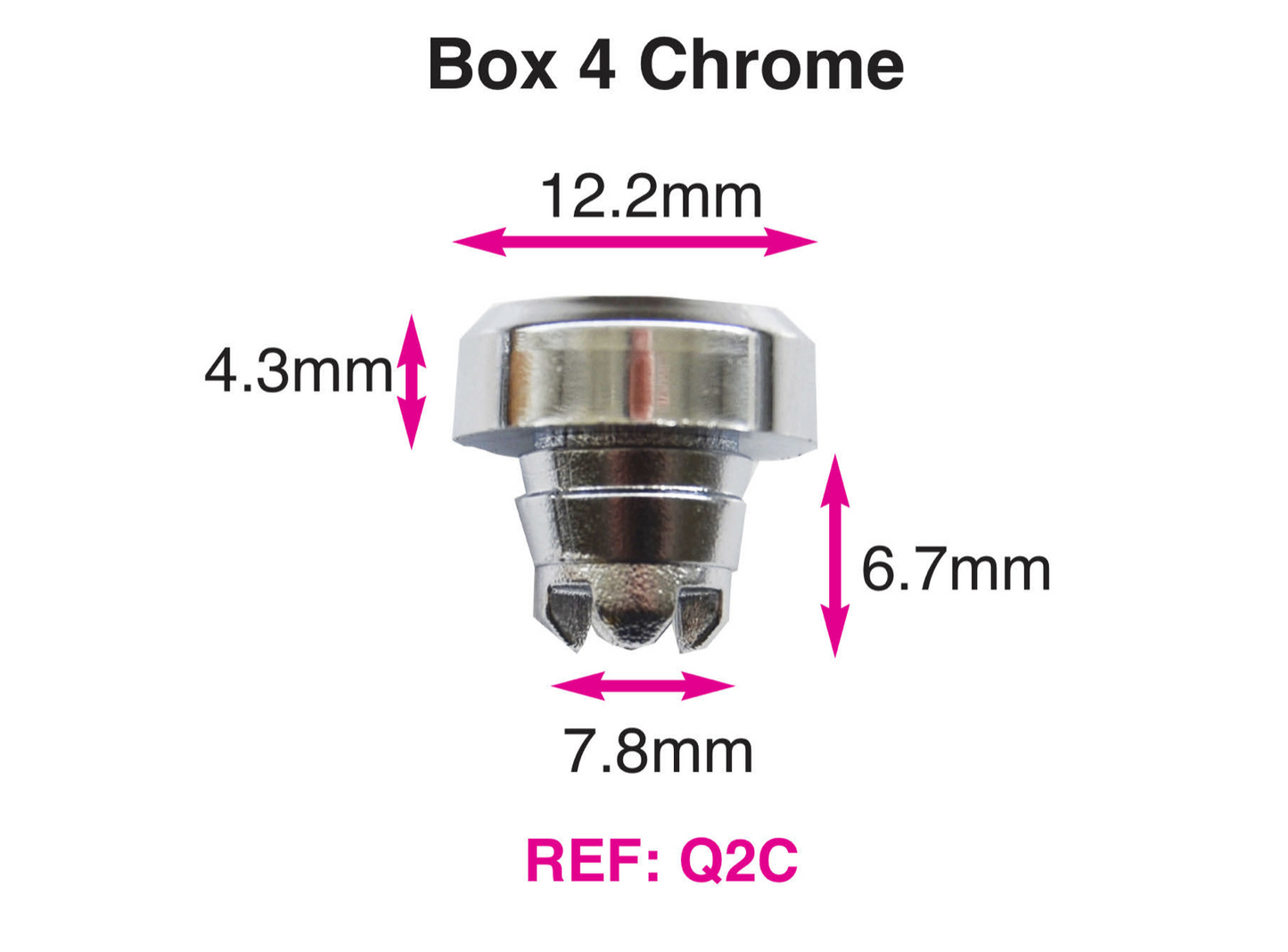 100 x Chrome Plastic Wheels Rivet Nuts  fake rim bolts Ref Q2C Box 4