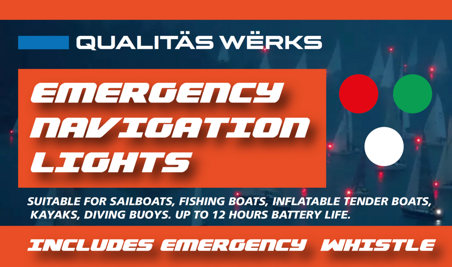 Emergency Navigation Lights with 2 whistles and 2 foil blankets