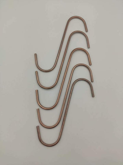 25 POWDER COATING S-HOOKS FOR THE HOME USER - 100 x 3mm Thick Copper Coated