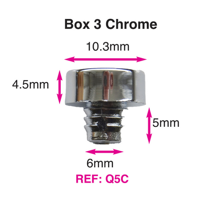 1 x Sample x Chrome Plastic Wheels Rivet Nuts  fake rim bolts Ref Q5C Box 3