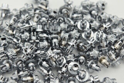 100 x Chrome  Plastic Wheels Rivets Nuts  for fake rim bolts +  FREE TOOL